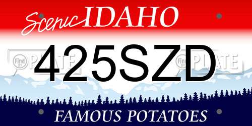 425SZD Idaho License Plate