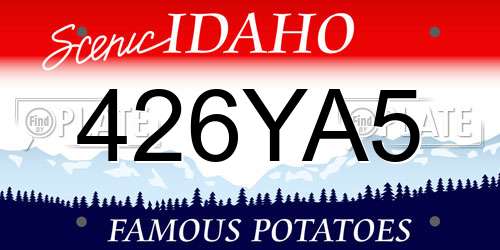 426YA5 Idaho License Plate
