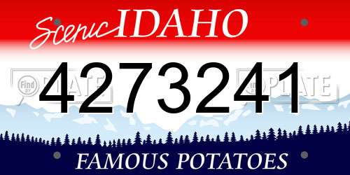 4273241 Idaho License Plate