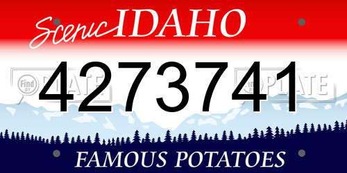 4273741 Idaho License Plate