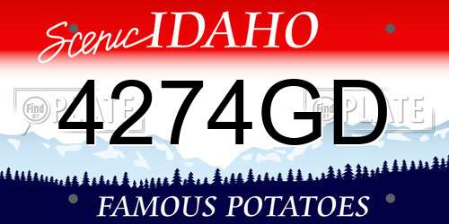 4274GD Idaho License Plate
