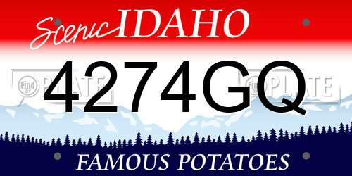 4274GQ Idaho License Plate