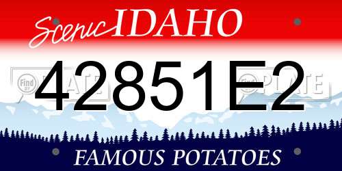 42851E2 Idaho License Plate