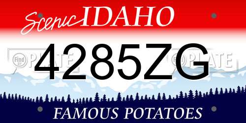 4285ZG Idaho License Plate