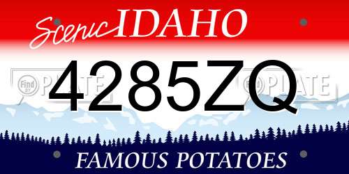 4285ZQ Idaho License Plate