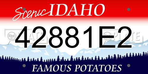 42881E2 Idaho License Plate