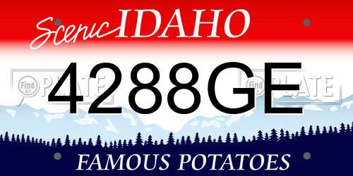 4288GE Idaho License Plate