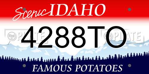 4288TO Idaho License Plate
