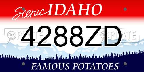4288ZD Idaho License Plate