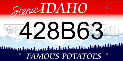 428B63 Idaho License Plate