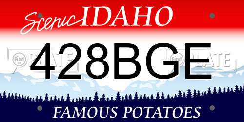 428BGE Idaho License Plate