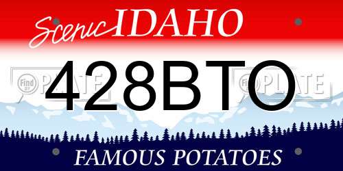 428BTO Idaho License Plate
