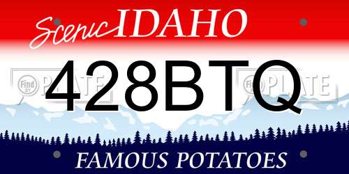 428BTQ Idaho License Plate