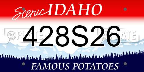 428S26 Idaho License Plate