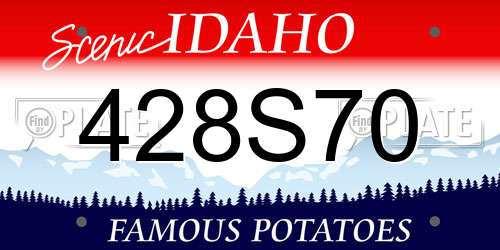 428S70 Idaho License Plate