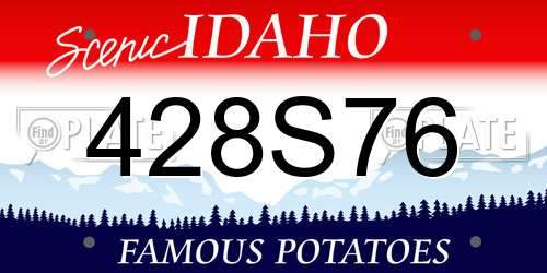 428S76 Idaho License Plate