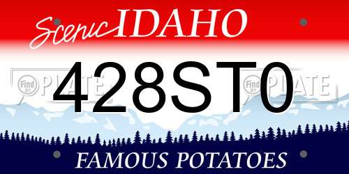428ST0 Idaho License Plate