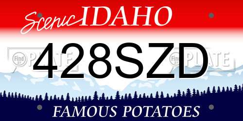 428SZD Idaho License Plate