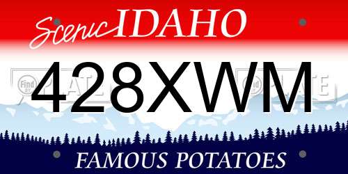 428XWM Idaho License Plate