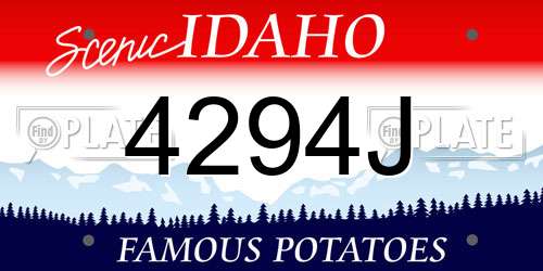 4294J Idaho License Plate