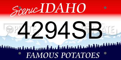 4294SB Idaho License Plate