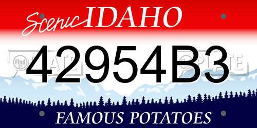 42954B3 Idaho License Plate