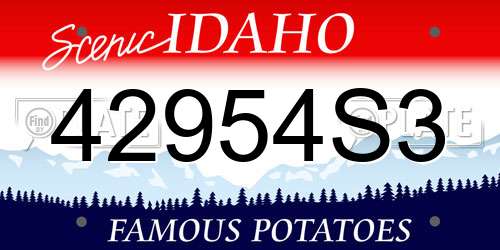 42954S3 Idaho License Plate