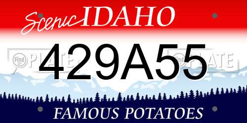429A55 Idaho License Plate