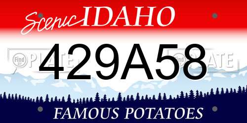429A58 Idaho License Plate