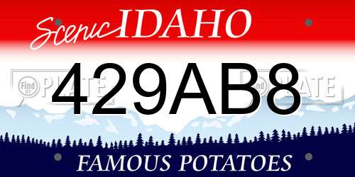 429AB8 Idaho License Plate