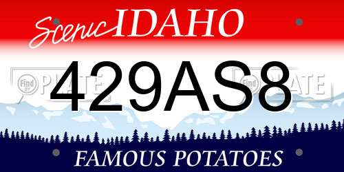 429AS8 Idaho License Plate