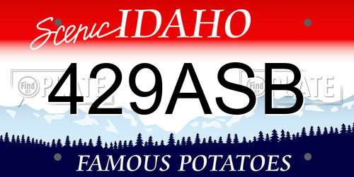 429ASB Idaho License Plate