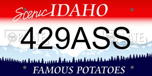 429ASS Idaho License Plate