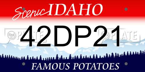 42DP21 Idaho License Plate