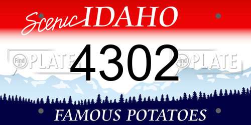 4302 Idaho License Plate