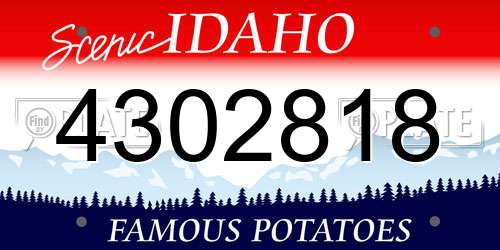4302818 Idaho License Plate