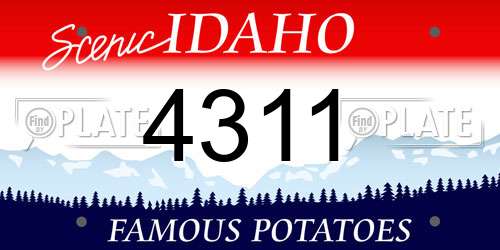 4311 Idaho License Plate