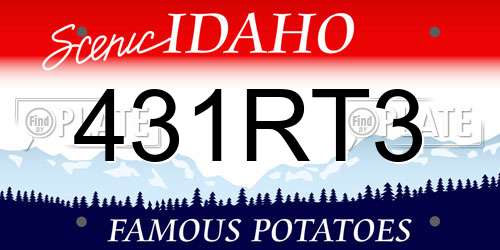 431RT3 Idaho License Plate