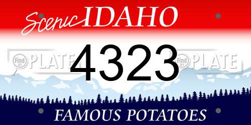 4323 Idaho License Plate