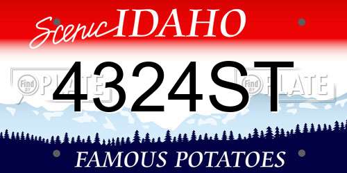 4324ST Idaho License Plate