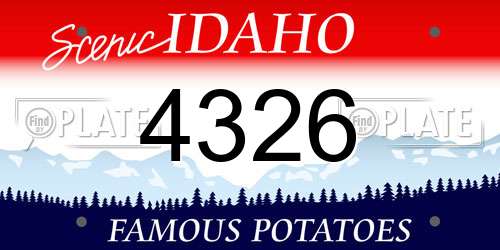 4326 Idaho License Plate