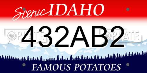 432AB2 Idaho License Plate
