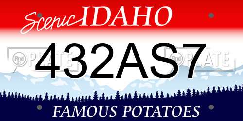 432AS7 Idaho License Plate
