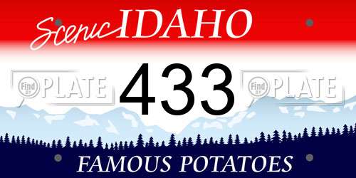 433 Idaho License Plate
