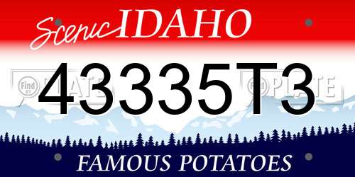 43335T3 Idaho License Plate