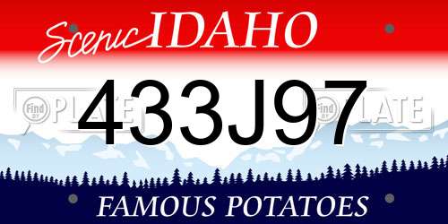 433J97 Idaho License Plate