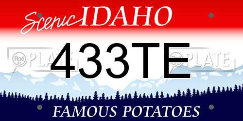 433TE Idaho License Plate