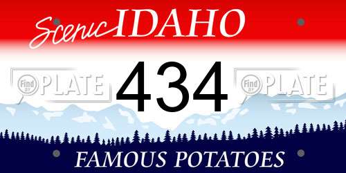 434 Idaho License Plate