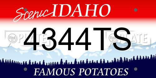 4344TS Idaho License Plate