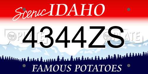 4344ZS Idaho License Plate
